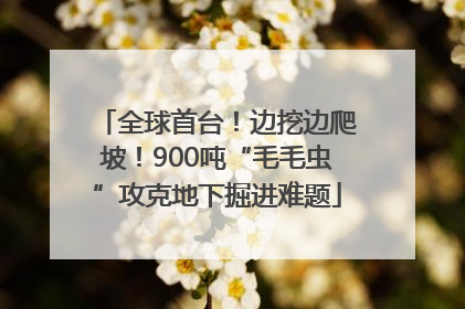 全球首台！边挖边爬坡！900吨“毛毛虫”攻克地下掘进难题