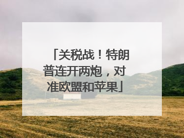 关税战！特朗普连开两炮，对准欧盟和苹果
