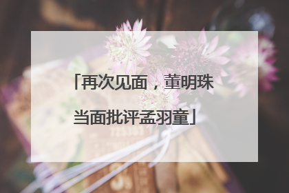 再次见面，董明珠当面批评孟羽童