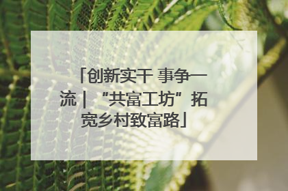 创新实干 事争一流｜“共富工坊”拓宽乡村致富路