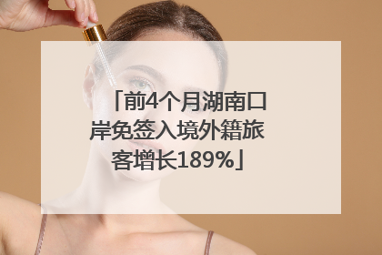前4个月湖南口岸免签入境外籍旅客增长189%