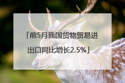 前5月我国货物贸易进出口同比增长2.5%