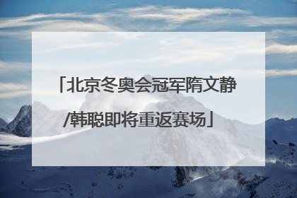 北京冬奥会冠军隋文静/韩聪即将重返赛场