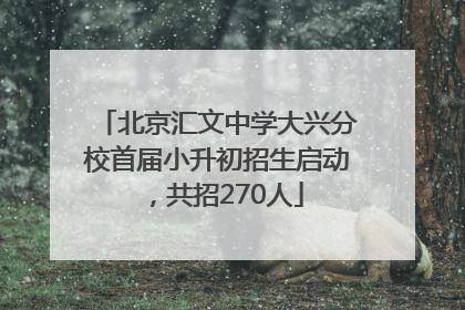北京汇文中学大兴分校首届小升初招生启动，共招270人