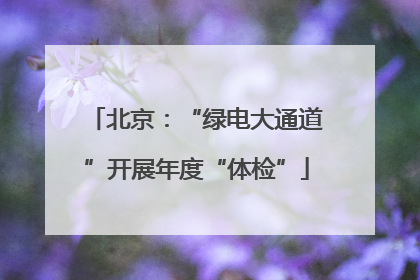 北京：“绿电大通道”开展年度“体检”