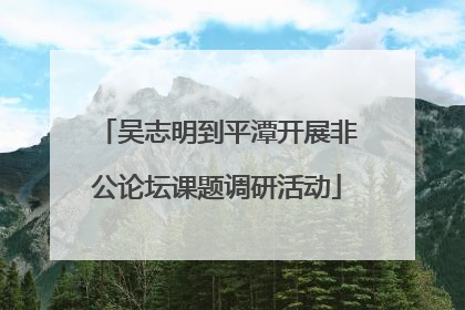 吴志明到平潭开展非公论坛课题调研活动