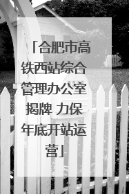 合肥市高铁西站综合管理办公室揭牌 力保年底开站运营