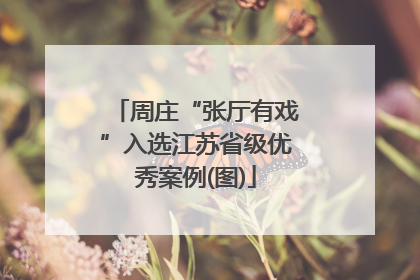 周庄“张厅有戏”入选江苏省级优秀案例(图)