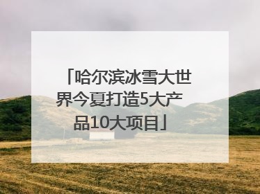哈尔滨冰雪大世界今夏打造5大产品10大项目