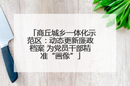 商丘城乡一体化示范区：动态更新廉政档案 为党员干部精准“画像”