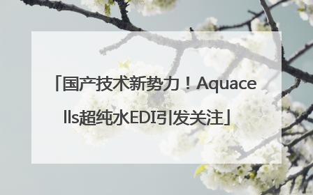 国产技术新势力！Aquacells超纯水EDI引发关注