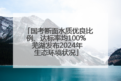 国考断面水质优良比例、达标率均100% 芜湖发布2024年生态环境状况