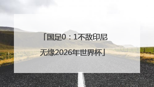 国足0：1不敌印尼 无缘2026年世界杯