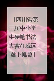 四川省第三届中小学生硬笔书法大赛在威远落下帷幕