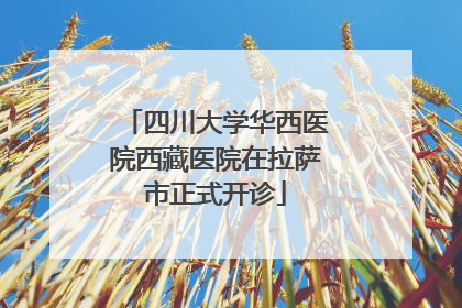 四川大学华西医院西藏医院在拉萨市正式开诊