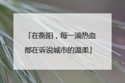 在衡阳，每一滴热血都在诉说城市的温柔