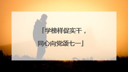学榜样促实干，同心向党颂七一
