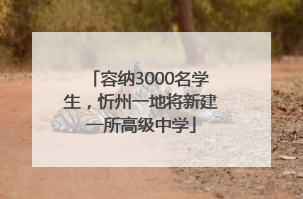 容纳3000名学生，忻州一地将新建一所高级中学