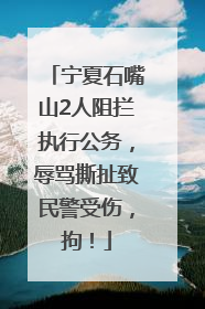 宁夏石嘴山2人阻拦执行公务，辱骂撕扯致民警受伤，拘！
