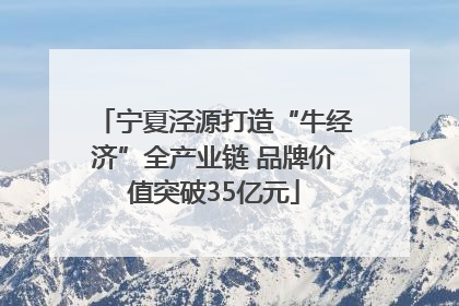 宁夏泾源打造“牛经济”全产业链 品牌价值突破35亿元