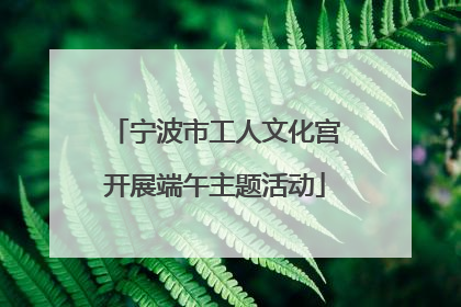 宁波市工人文化宫开展端午主题活动