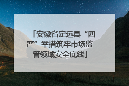 安徽省定远县“四严”举措筑牢市场监管领域安全底线
