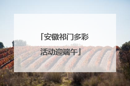 安徽祁门多彩活动迎端午