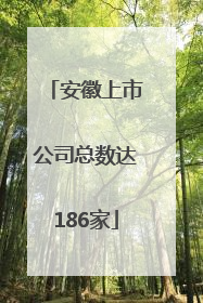 安徽上市公司总数达186家