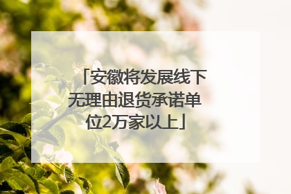 安徽将发展线下无理由退货承诺单位2万家以上