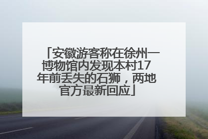 安徽游客称在徐州一博物馆内发现本村17年前丢失的石狮，两地官方最新回应