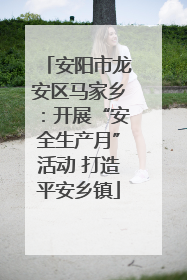 安阳市龙安区马家乡：开展“安全生产月”活动 打造平安乡镇