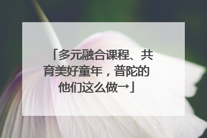 多元融合课程、共育美好童年，普陀的他们这么做→