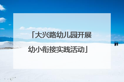 大兴路幼儿园开展幼小衔接实践活动