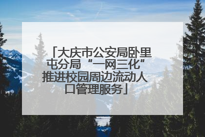 大庆市公安局卧里屯分局“一网三化”推进校园周边流动人口管理服务