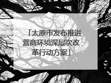 太原市发布推进营商环境深层次改革行动方案