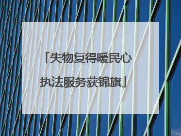 失物复得暖民心 执法服务获锦旗