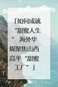 如何成就“甜蜜人生” 海外华媒聚焦山西高平“甜蜜工厂”