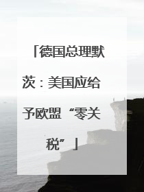 德国总理默茨：美国应给予欧盟“零关税”