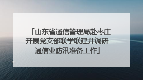 山东省通信管理局赴枣庄开展党支部联学联建并调研通信业防汛准备工作