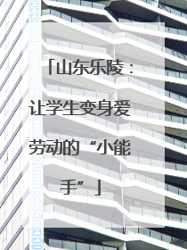 山东乐陵：让学生变身爱劳动的“小能手”