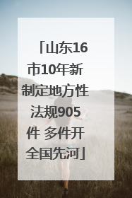 山东16市10年新制定地方性法规905件 多件开全国先河
