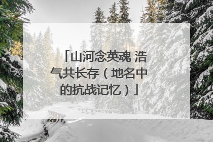 山河念英魂 浩气共长存（地名中的抗战记忆）
