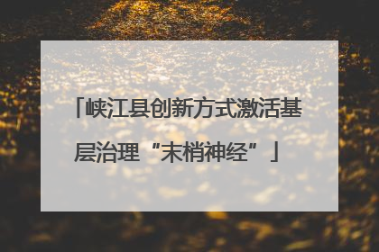 峡江县创新方式激活基层治理“末梢神经”