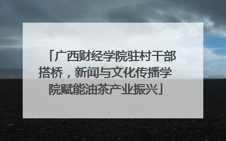 广西财经学院驻村干部搭桥，新闻与文化传播学院赋能油茶产业振兴
