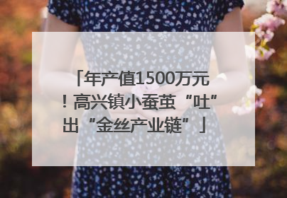 年产值1500万元！高兴镇小蚕茧“吐”出“金丝产业链”