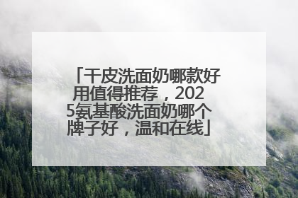 干皮洗面奶哪款好用值得推荐，2025氨基酸洗面奶哪个牌子好，温和在线