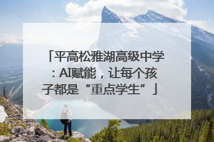 平高松雅湖高级中学：AI赋能，让每个孩子都是“重点学生”