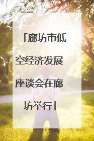 廊坊市低空经济发展座谈会在廊坊举行