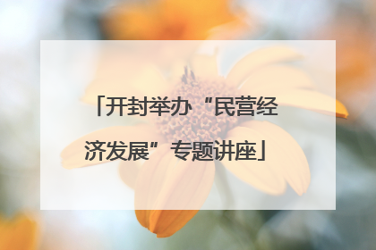 开封举办“民营经济发展”专题讲座