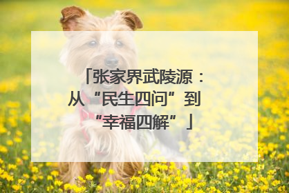 张家界武陵源：从“民生四问”到“幸福四解”